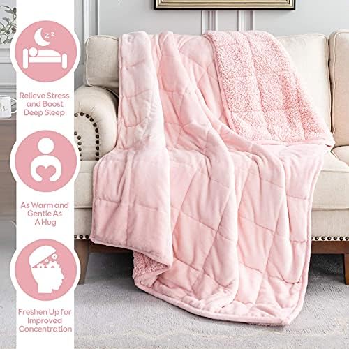 Cottonblue Fleece Weighted Blanket 10lbs for Adults Twin Size 48x72in Soft - Image 2