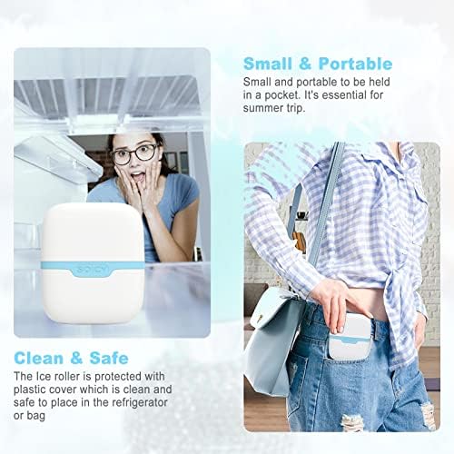Leeshine Ice Roller for Face and Eyes - Facial Skin Care Tools with 2 in 1 Massage Roller and Travel Case Self Care Gift.Men Women (Blue) - Image 5