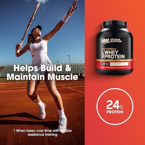 Optimum Nutrition Gold Standard Whey Protein Powder, White Chocolate, 5LB - Image 4