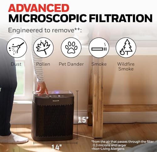 Honeywell HEPA Air Purifier for Home and Small-Medium 938 Ft² Rooms, Black - Image 2