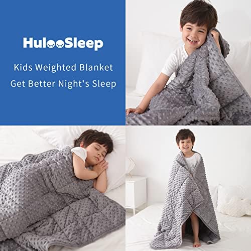 Huloo Sleep Kids Weighted Blanket Twin 5lbs (36"×48",Gray) Breathable Soft Minky Weighted Throw Blanket for All Season,Heavy Blanket with Premium Glass Beads - Image 5