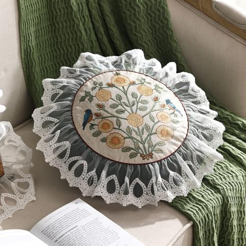 patdrea French Velvet Throw Pillow Cover,Diameter 16"-Botticelli C - Image 5