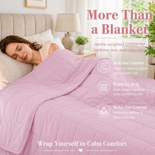 L'AGRATY Weighted Blanket - 40"x60" 10lbs Cooling Breathable Microfiber Material with Glass Beads Small Blanket All-Season Summer Fall Winter Soft Thick Comfort - Image 2