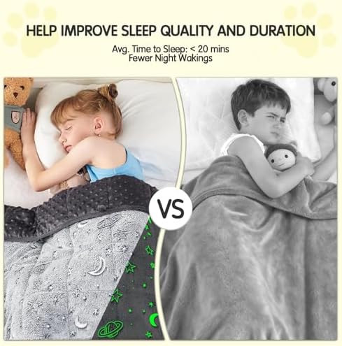 yescool Weighted Blanket 10 Pounds Weighted Lap Blanket, Glow in The Dark Star Heavy Blanket, Warm Minky Weighted Throw Blanket Gifts for 80-110lbs, 40"x60" - Image 2