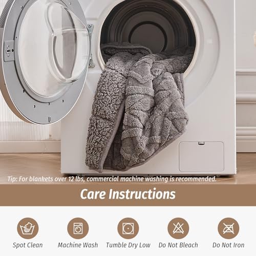Wemore Soft Weighted Blanket for Adults 48" x 72" 15 lbs Twin Size Grey - Image 7