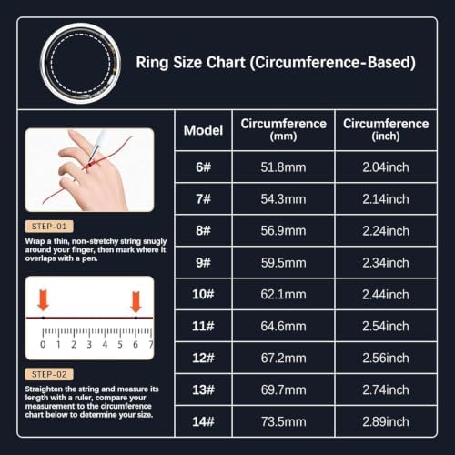 Smart Rings for Women Men, Fitness Ring with Heart Rate, Blood Oxygen, HRV, Stress, Sleep Tracker, Step Tracker, No Subscription Fee, lP68 Waterproof Smart Ring for iPhone & Android (Silver, 12#) - Image 2