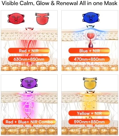 INIA Red Light Therapy Mask for Face, Neck & Chest, 850nm NIR, 4 Modes - Image 3