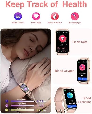 Amzhero Health Fitness Tracker with 24/7 Heart Rate, Blood Oxygen, Blood Pressure, Sleep Tracker, 5ATM Waterproof Activity Trackers with Step Tracker, Pedometer (S & L Bands Included) - Image 3