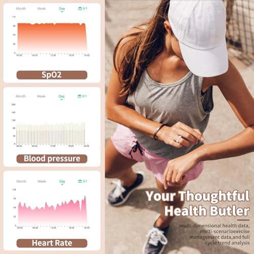 Smart Ring for Women-Men,Tracks Heart Rate, Sleep, SpO2, HRV. 128 Sports Modes, IP68 Waterproof, Gesture Control, No Subscription, iOS & Android Compatible (10) - Image 4