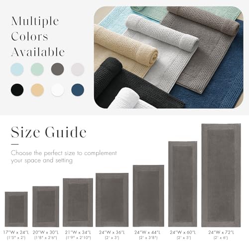 Madison Park Splendor Reversible 100% Cotton Bath Runner 24 x 60 Charcoal - Image 5
