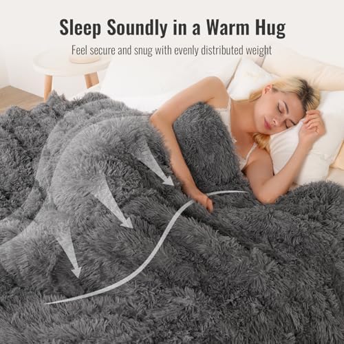 Uttermara Shaggy Weighted Blanket for Adults King Size, 15lbs 80"x87" - Image 3