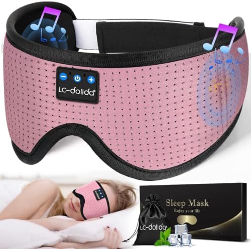LC-dolida Sleep Mask with Bluetooth Headphones, Sleep Headphones Bluetooth Sleep Mask 3D Sleeping Headphones for Side Sleepers Best Gift and Travel Essential by LC-dolida