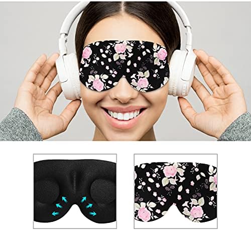 3D Sleep Mask, 100% Blackout 3D Contoured Sleep Eye Mask (Peony Flower) - Image 6