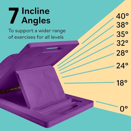 Slant Boards for Exercise, Wooden Slant Board, Calf Stretch Board with 7 Incline Angles, Velour Board, Balance Board & Calf Stretcher, Portable Incline Board for Physical Therapy, Ankle Mobility, Heel & Knees - Image 4
