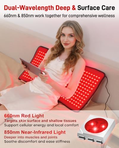 33" x 17" Medical-Grade Red Light Therapy Mat for Body Pain Relief, Black - Image 5