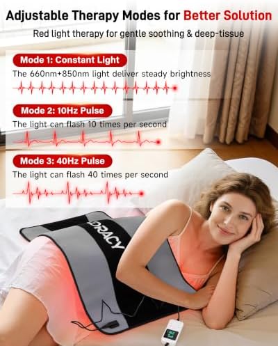 33" x 17" Medical-Grade Red Light Therapy Mat for Body Pain Relief, Black - Image 6