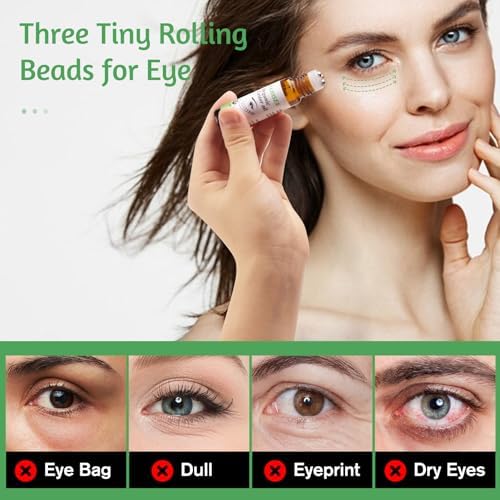 RAJOSEE 5 Pcs Castor Oil Roll on Set, Certified Organic Castor Oil Rolling for Skin Waist Back Leg Lip Eyebrow Hair, Cold Pressed Essential Oil in Glass Bottle - Image 6