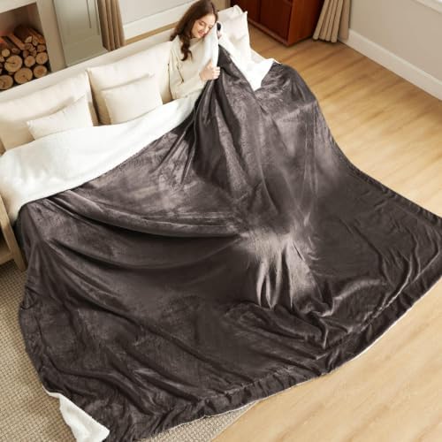 Bedsure GentleSoft Sherpa Fleece Cal King Blankets for Bed, Non-Heated, Thick and Warm Oversized Throw for Women and Men, Soft Fuzzy Plush Large Blanket for Winter, Brown, 112x98 Inches - Image 7