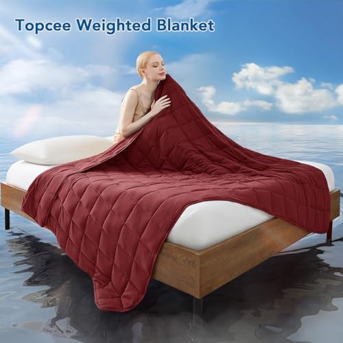 Topcee Weighted Blanket (25lbs 88"x104" Cal King Size) Soft Cooling Heavy Blanket Sleeping, Apply to 240-260 lbs Body, Thick Breathable Blanket with Glass Bead, Easy Care - Image 2