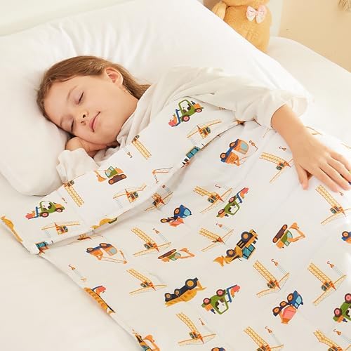 Weighted Blanket - 7 lbs Engineering Vehicles Heavy Blanket - Small Size Breathable Lap Blanket(41"x60", 7 lbs) by HOSUKKO