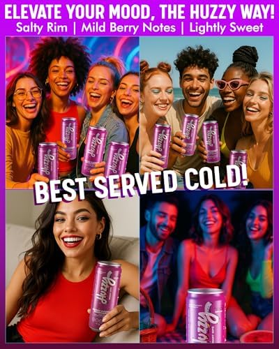 Huzzy Smart Sips Non Alcoholic Drinks - Berry Banger Margarita Inspired Beverage, Alcohol Free Functional Cocktails - Low Calorie, Low Carb, No Refined Sugar, Caffeine & Artificial Colors - 4 Pack - Image 6