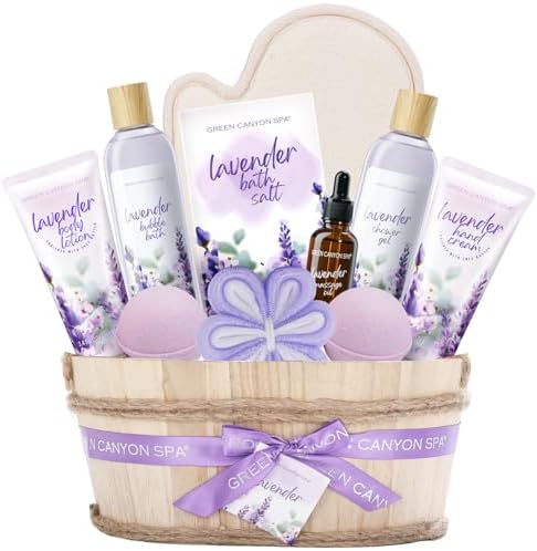 11pc Spa Gift Baskets for Women Lavender Bath Gift Sets Birthday Gifts Idea by GreenCanyonSpa