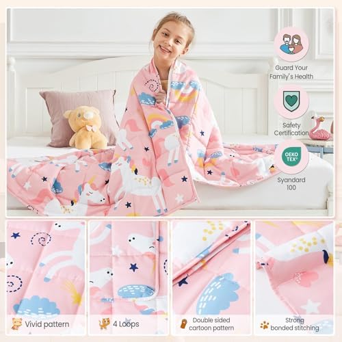 Pink Unicorn Weighted Blanket 3lbs Small Heavy Throw Blanket Gifts 36"x48" - Image 7