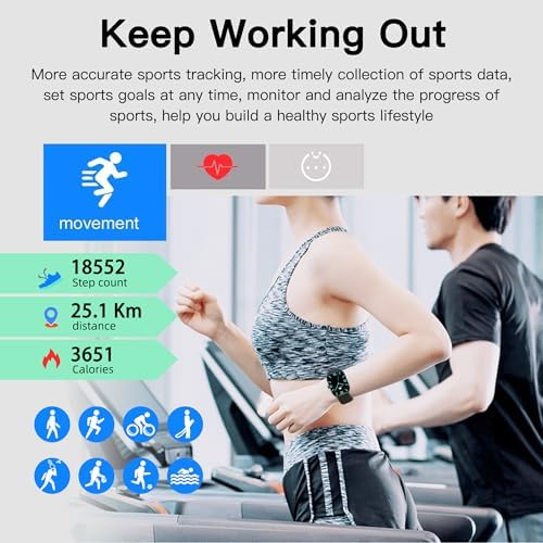 Othalne Smart Watch (Answer/Make Call), 1.85" Smartwatch for Android Phones and iPhone with Heart Rate,Sleep Monitor,Pedometer, 100+Sports Fitness Watch, IP68 Waterproof Fitness Tracker for Men Women - Image 3