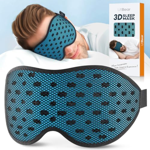 LitBear Breathable Sleep Mask, 3D Eye Mask Sleep for Side Sleeper Women Men by LitBear
