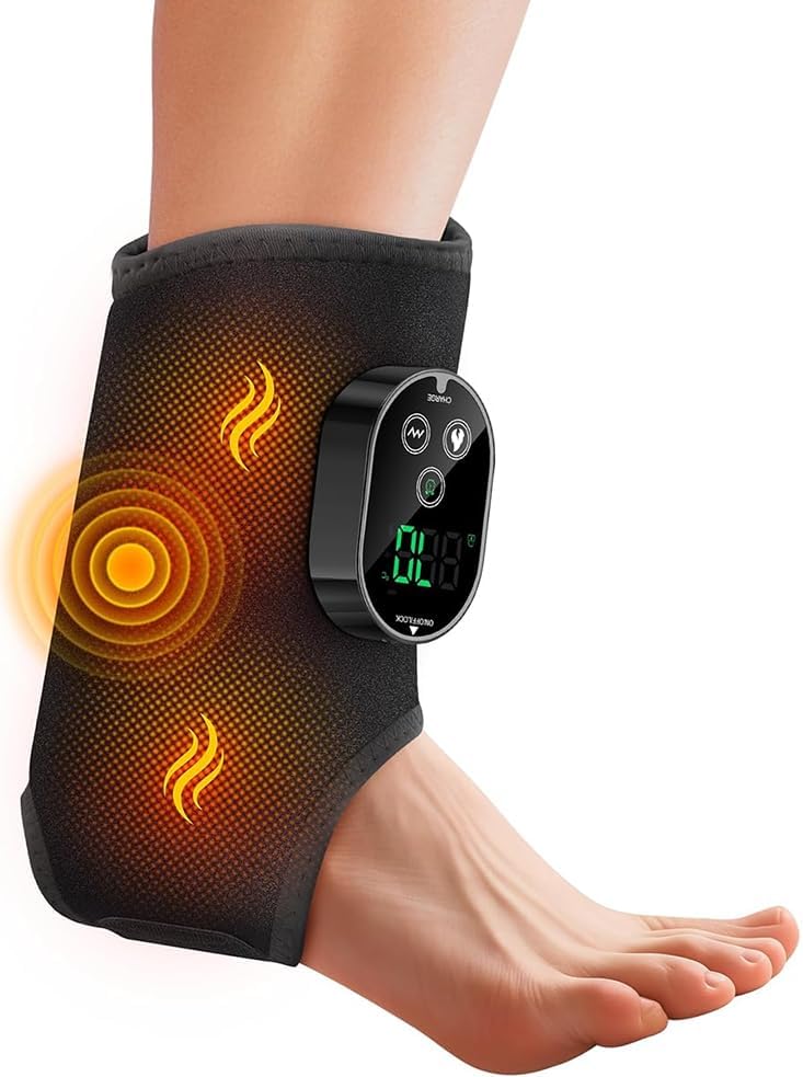 Foot Massager for Neuropathy Plantar Fasciitis, Ankle Massager Heat Pad by BETOLEAN