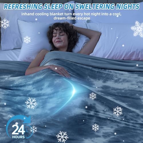 inhand Cooling Blanket Queen Size for Hot Sleepers (90"x90", Light Blue) - Image 5