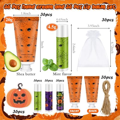 144 Pcs Halloween Pumpkin Lip Balm Hand Cream Party Favor Gifts - Image 2