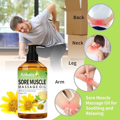 3 Pack Massage Oil for Massage Therapy,Sore Muscle Arnica Oil & Relaxing Lavender Oil & Ginger Oil Lymphatic Drainage & Massage Ball,Massage Kit Gifts for Women Men,Spa Gifts Birthday Gifts for Women - Image 4