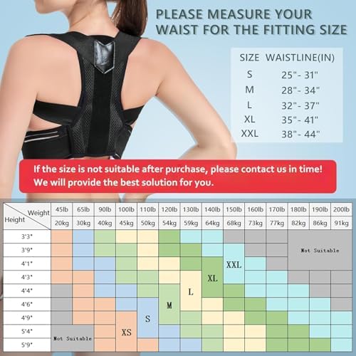 Back Brace Posture Corrector, Adjustable Posture Back Brace, Men/Women back posture corrector, Upper and Lower Back Pain Relief - Scoliosis, Hunchback, Spine Corrector (L) - Image 5
