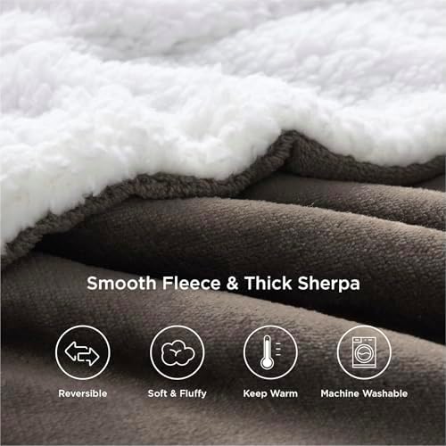 Bedsure GentleSoft Sherpa Fleece Twin Size Blanket for Couch, Non-Heated, Thick and Warm Throw for Women and Men, Soft Fuzzy Plush Twin Blanket for Winter, Brown, 60x80 Inches - Image 6