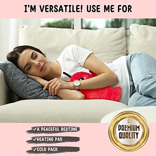 Crustacean Microwavable Unscented Heating Pad for Women - Warm Cozy Plush Heatable Stuffed Toy Animal - Hot and Cold Heat Bag Gift for Women and Girls Red - Image 4