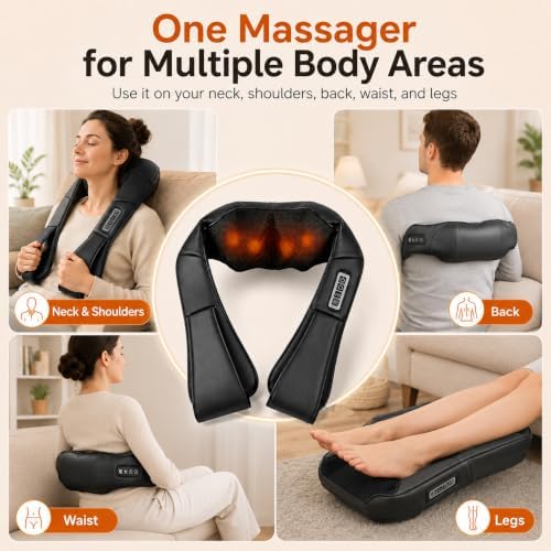 brenzo Neck and Shoulder Massager with Heat, Black - Image 5