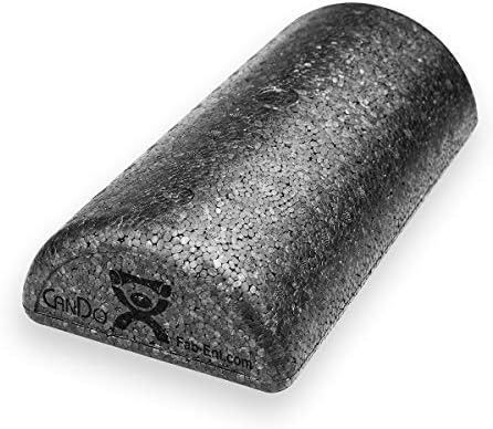 CanDo Black Composite High-Density Foam Rollers for Muscle Restoration Massage Therapy Sport Recovery and Physical Therapy 6" x 12" Half-Round by CanDo
