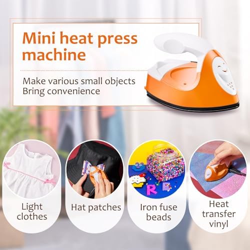 Honoson Mini Craft Iron with Charging Base Tiny,Orange - Image 6