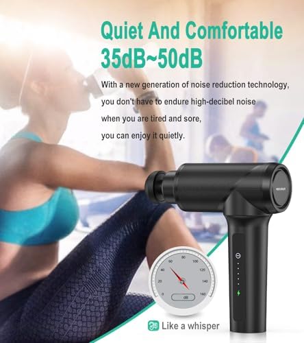 Medcursor Massage Gun - High Intensity Brushless Motor, Handheld Percussion Deep Tissue Massager with 6 Massage Heads for Sore Muscle and Stiffness, Gifts for Father/Dad (Black) - Image 6