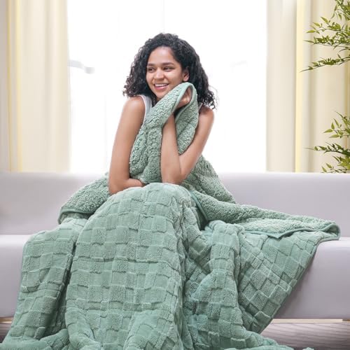 Drewin Weighted Blanket Full Size for Adults 15lbs,Sage Green,48" x 72" by Home