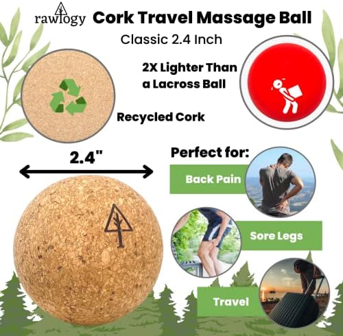 Travel Cork Massage Ball | Lightweight, Sustainable Alternative to Lacrosse Ball for Muscle Pain Relief (2.5 Inch (Pack of 2), Sanded Cork) - Image 2