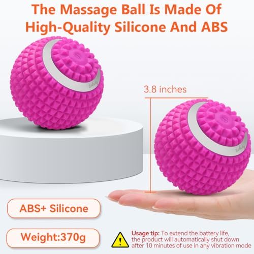 Vibrating Massage Ball 4-Speed High-Intensity Fitness Yoga Massage Roller, Relieving Muscle Tension Pain & Pressure Massaging Balls (Pink) - Image 4