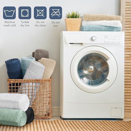 Madison Park Splendor Reversible 100% Cotton Bath Runner, 24 x 72, Navy - Image 6