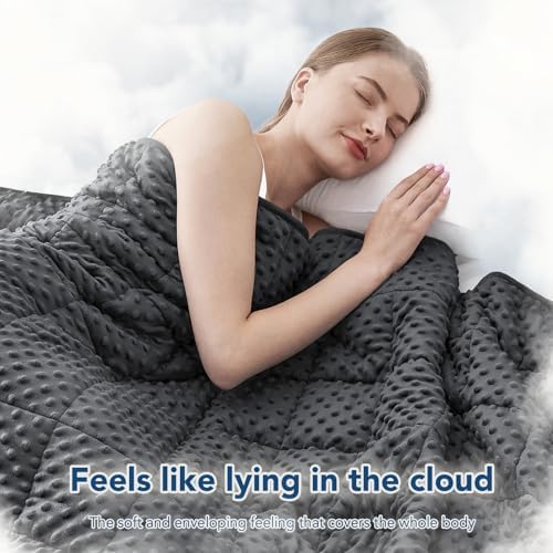 Topcee Weighted Blanket for Adults (15lbs 48"x72"), Minky Dots Heavy Blanket for 140-160lbs Sleeping, Soft, Cozy and Cooling Weighted Throw Blankets, Machine Washable, Grey - Image 4