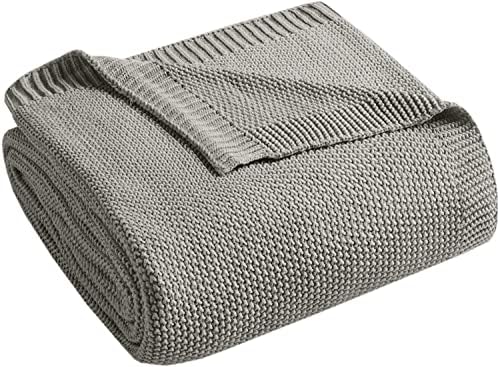 INK+IVY Bree Knit Throw Blanket for Bed, Sofa, and Couch, Lightweight, Breathable, Soft & Cozy Summer Blanket, King (108 in x 90 in), Charcoal by INKIVY