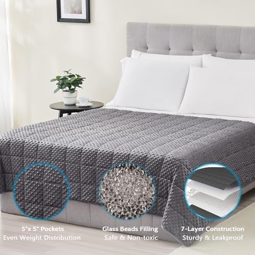 L'AGRATY Weighted Blanket - 36"x48" 3lbs Minky Dots Heavy Blanket with Glass Beads Soft Breathable for All-Season Summer Fall Winter Thick Comfort for Sleeping - Image 4