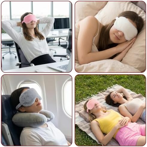 cobee 4 Pcs Plush Eye Mask, Soft Sleeping Blindfold Eyes Cover - Image 7