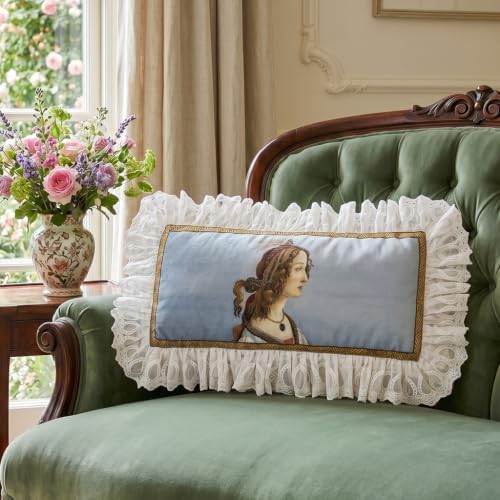 patdrea Designer French Velvet Throw Pillow Cover,12"x28"-Botticelli A - Image 2