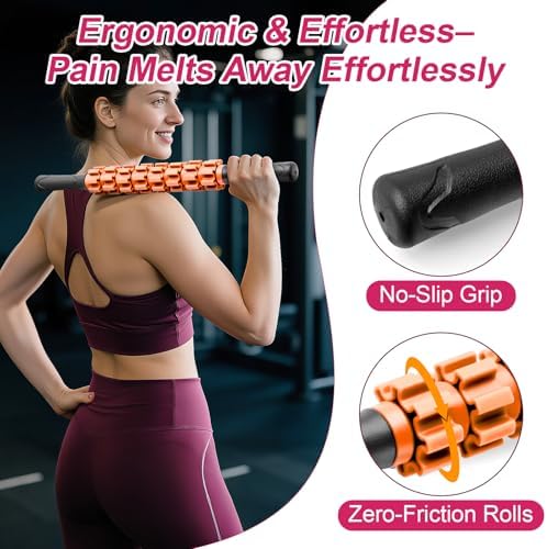 ZanLLW Muscle Roller Stick, Muscle Roller, Liposuction Massage Roller for Lymphatic Drainage, Massager Stick for Relief Muscle Soreness, Trigger Points, Help Exercise Runner Legs, Back Recovery - Image 2